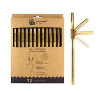 StrawBros | LA SEULE paille en acier inoxydable or | Brevetée et certifiée pour l'hygiène | Paille en inox, paille en métal réutilisable, pailles en acier inoxydable pour boire