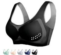 Strawmeans Bra, Strawmeans Bras for Women, New Ultra-Thin Ice Silk Lifting Bra, Wire-Free with Removable (Black,4TG)