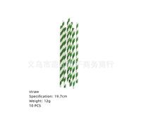(Straws-10pcs) My World Party Supplies Set Pixel War Children's Birthday Game Decoration Disposable Paper Plate Set