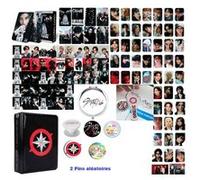 Stray Cadeaux Kit, SKZ Merch Pour Stay Avec 1 Photocard Holder, 1 Post It/50 Feuilles, 1 Miroir, 1support Telephone, 2 Pins aléatoires , 1 Porte Clef , 55 Photocards, 95 Autocollant Marque Générique