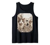 Stray Cat Gang Crew Funny Cat Lover Vintage Retro Débardeur