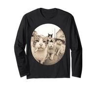 Stray Cat Gang Crew Funny Cat Lover Vintage Retro Manche Longue