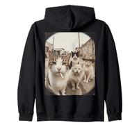 Stray Cat Gang Crew Funny Cat Lover Vintage Retro Sweat à Capuche