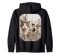 Stray Cat Gang Crew Funny Cat Lover Vintage Retro Sweat à Capuche