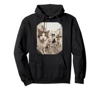 Stray Cat Gang Crew Funny Cat Lover Vintage Retro Sweat à Capuche