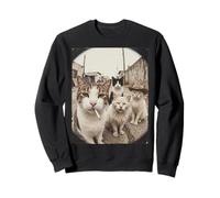 Stray Cat Gang Crew Funny Cat Lover Vintage Retro Sweatshirt