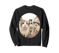 Stray Cat Gang Crew Funny Cat Lover Vintage Retro Sweatshirt