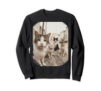 Stray Cat Gang Crew Funny Cat Lover Vintage Retro Sweatshirt
