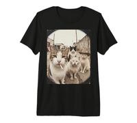 Stray Cat Gang Crew Funny Cat Lover Vintage Retro T-Shirt Haut de Gamme
