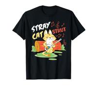 Stray Cat Strut Design pour Les Amateurs de Chat et de Musique T-Shirt