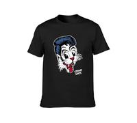 Stray Cats Big Blue Cat T-Shirt Mens Unisex Tee T-Shirt Black XXL