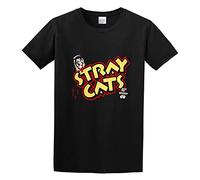 Stray Cats LogoT Shirt Casual Round Neck Easy Tee Comfortable Tees Black XL