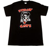 Stray Cats T-Shirt Brian Setzer Rockabilly Cool Cat Tattoo Men's Tee Black New L