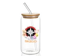Stray Gobelet avec Couvercle et Paille, Stray Merch Fan Cup pour SKZ | Verre Canette 500 ml, pour Soda, Cocktail, Smoothie, Café, Thé Glacé et Thé à Bulles Verre Élégants