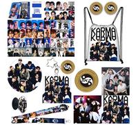 Stray Kids Accessoire, Coffret Cadeau Fans SKZ Merchandise Coffret Personal KRAMA Ensemble sac à cordon Autocollants Carte Photo porte-clés support de téléphone portable lanière de téléphone portable