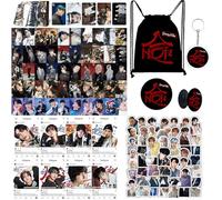 Stray Kids Accessoire, Ensemble cadeau Stray Kids, Coffret Cadeau Fans de Stray Kids, Personal Stray Kids Merchandise Coffret Cadeau, Carte Photo Stray Kids, sac à cordon Stray Kids Autocollants