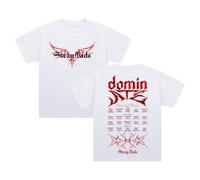 Stray Kids Dominate World Tour T-shirt col rond à manches courtes en coton pour femme et homme Tenue tendance, blanc, XXS