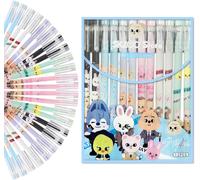 Stray Kids Merch Skzoo Merch Lot De 24 Stylos À Bille Noirs Et Bleus, Six Designs Différents, Stylos À Bille Idéaux Pour Les Fans De K - Pop Straykids À Signer