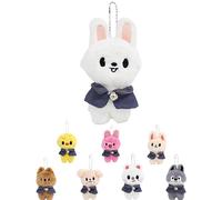 Stray-Kids Peluche Porte Clés, 12cm StrayKids Plush Key Chain, Stray Kid SKZoo Peluche mignonne SKZoo à collectionner pour Fan Enfants Adultes (Leebit)