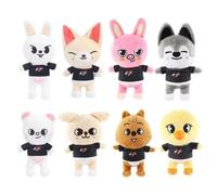 Stray Kids Peluche Skzoo de 8,66-10,24pouces, poupées en peluche douces de dessin animé Skz (ensemble de 8 pièces)