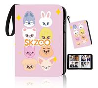 Stray Kids Photocard Binder, SKZOO Album 400 Cartes - Straykids Albums pour Cartes à Collectionner, Classeur Carte Kpop avec Zip et Poignée, Cadeaux pour STAY Kpop (Rose)