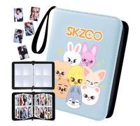 Stray Kids Porte Cartes Photo: SKZ Skzoo Album de Scrapbooking Album de Cartes Entraîneurs Albums de Cartes Avec 400 Pochettes de Cartes - Cadeaux Kpop Merch (Blue)