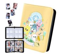 Stray Kids Porte Cartes Photo: SKZ Skzoo Album de Scrapbooking Album de Cartes Entraîneurs Albums de Cartes Avec 400 Pochettes de Cartes - Cadeaux Kpop Merch (Yellow)