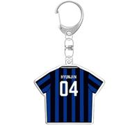 Stray-kids Porte-clés Acrylique KARMA Vêtements de football Sac à dos Téléphone Pendentif Porte-clés pour Fans (Hyun Jin)