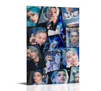 Stray Kids Poster Felix esthétique et décoratif sur toile pour chambre à coucher - 40 x 60 cm, style cadre