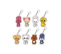 Stray-Kids Skzooo Lot de 8 porte-clés avec bracelet en acrylique, 10cm