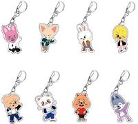 Stray-Kids Skzooo Lot de 8 porte-clés en acrylique pour bracelets et sacs à friandises, a, 10cm