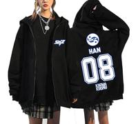 Stray Kids Sweats à Capuche Zippé SKZ Karma Sport Harajuku Streetwear Y2K Sweatshirt BangChan Lee Know Changbin Hyunjin Han Felix Seungmin I.N Mode Loose Tops