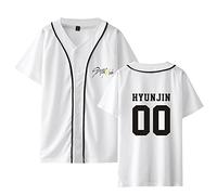 Stray Kids Tshirt Kpop StrayKids Yellow Wood Manches Courtes Changbin Hyunjin Felix Seungmin Jeongin Jisung Minho Woojin BangChan Nouveau Décontracté Col Rond T-Shirt d'uniforme de Baseball