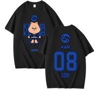 StrayKids T-Shirt StrayKidz Coton Chemisier Unisexe Skzoo SKZ Karma Tshirt Bang Chan Chanbin Lee Know Hyunjin Han Felix Seungmin I.N Fans Top à Manches Courtes Looser à col Rond