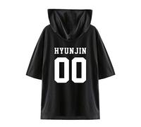 StrayKidz T-Shirt à Capuche Kpop StrayKids Yellow Wood Manches Courtes Lettre Impression Changbin Hyunjin Felix Seungmin Jeongin Jisung Minho Woojin BangChan Nouveau Décontracté Tshirt