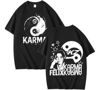 StrayKidz T-Shirt StrayKids Coton Chemisier Unisexe Skzoo SKZ Karma Tshirt Bang Chan Chanbin Lee Know Hyunjin Han Felix Seungmin I.N Fans Top à Manches Courtes Looser à col Rond