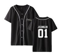 StrayKidz Tshirt Kpop StrayKids Yellow Wood Manches Courtes Changbin Hyunjin Felix Seungmin Jeongin Jisung Minho Woojin BangChan Nouveau Décontracté Col Rond T-Shirt d'uniforme de Baseball