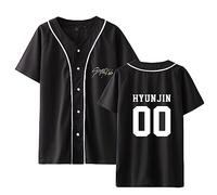 StrayKidz Tshirt Kpop StrayKids Yellow Wood Manches Courtes Changbin Hyunjin Felix Seungmin Jeongin Jisung Minho Woojin BangChan Nouveau Décontracté Col Rond T-Shirt d'uniforme de Baseball