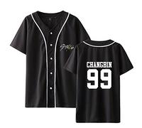 StrayKidz Tshirt Kpop StrayKids Yellow Wood Manches Courtes Changbin Hyunjin Felix Seungmin Jeongin Jisung Minho Woojin BangChan Nouveau Décontracté Col Rond T-Shirt d'uniforme de Baseball