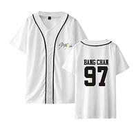 StrayKidz Tshirt Kpop StrayKids Yellow Wood Manches Courtes Changbin Hyunjin Felix Seungmin Jeongin Jisung Minho Woojin BangChan Nouveau Décontracté Col Rond T-Shirt d'uniforme de Baseball