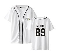 StrayKidz Tshirt Kpop StrayKids Yellow Wood Manches Courtes Changbin Hyunjin Felix Seungmin Jeongin Jisung Minho Woojin BangChan Nouveau Décontracté Col Rond T-Shirt d'uniforme de Baseball