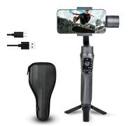 STRBDYI Stabilisateur Smartphone, Stabilisateur Cardan sur 3 Axes,Suivi AI, Mode Ultra Grand Angle pour iPhone 15/14/13/XR Pro/Max,Samsung Galaxy/Huawei,Charge utile 280 g,Vloggers/Youtube