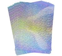 STRBOXONG Lot de 10 cartes A4, à pois holographiques, 250 g/m², 297 mm x 210 mm, en carton argenté métallisé, papier aluminium pour l'artisanat, le scrapbooking, les feuilles scintillantes, polies et