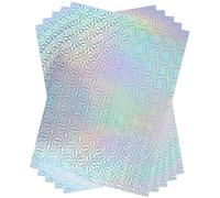 STRBOXONG Lot de 10 cartes A4 avec flocon de neige 250 g/m², 297 mm x 210 mm, carton argenté métallisé, papier aluminium pour l'artisanat, le scrapbooking, les feuilles chatoyantes, polies et