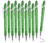 STREADVE Stylo Personnalisé avec Prenom 10 Stylo Personnalisable Nom Cadeau Stylo Personnalisés pour Mariage Anniversaire Collegue Entreprise Gravure Personnalisée, Vert Clair