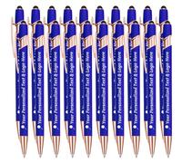 STREADVE Stylo Personnalisé avec Prénom Logo 20 Stylo Personnalisable Cadeau pour Mariage Maîtresse Évènement Merci Anniversaire Collegue, Gravure Laser Haute Qualité, Bleu