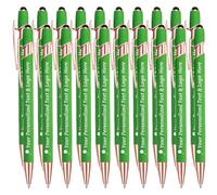 STREADVE Stylo Personnalisé avec Prénom Logo 20 Stylo Personnalisable Cadeau pour Mariage Maîtresse Évènement Merci Anniversaire Collegue, Gravure Laser Haute Qualité, Vert