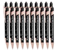 STREADVE Stylo Personnalisé avec Prénom Logo 20 Stylo Personnalisable Cadeau pour Mariage Maîtresse Évènement Merci Anniversaire Collegue, Gravure Laser Haute Qualité, Noir