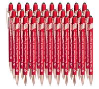 STREADVE Stylo Personnalisé avec Prénom Logo 30 Stylo Personnalisable Cadeau pour Mariage Maîtresse Évènement Merci Anniversaire Collegue, Gravure Laser Haute Qualité, Rouge