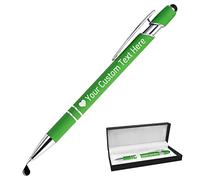 STREADVE Stylo Personnalisé avec Prenom Stylo Personnalisable Nom Cadeau Stylo Personnalisés pour Mariage Anniversaire Collegue Entreprise Gravure Personnalisée, Vert Clair